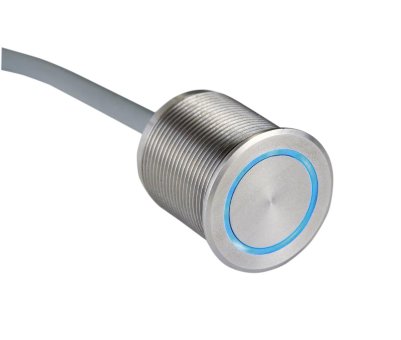Пьезоэлектрическая RGB кнопка из нержавеющей стали IP 68 – RGB подсветка, кабель 2,5 м