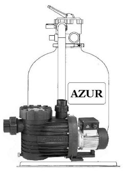 Полная фильтровальная установка Azur Kit 560 12м³/ч, верхний вентиль, с насосом Bettar Top 12 м³/ч, с платформой